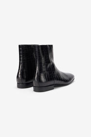 RC Black Ankle Boots Croc-Embossed Finish COCCO BLACK TOS00B-PZA72