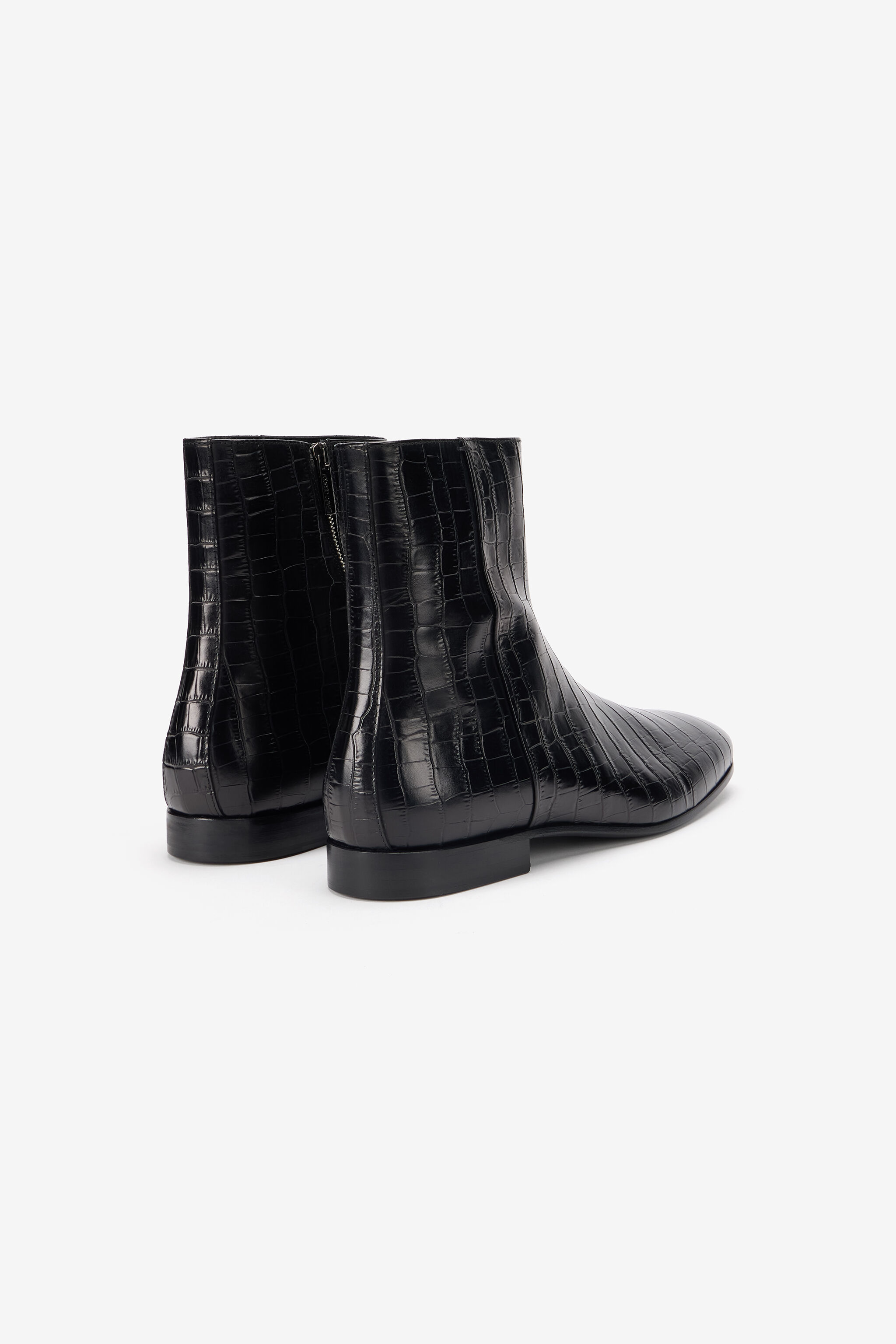 RC Black Ankle Boots Croc-Embossed Finish RC Black Ankle Boots Croc-Embossed Finish COCCO BLACK TOS00B-PZA72