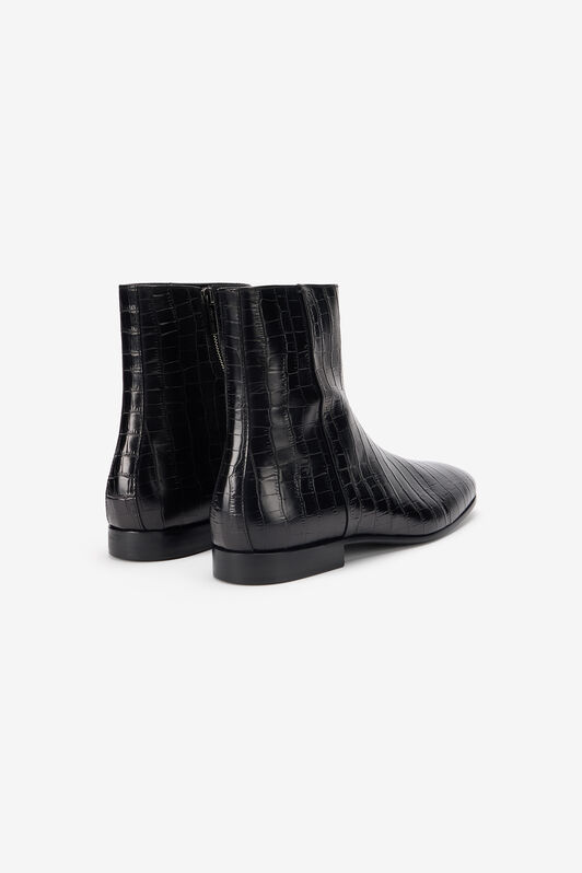 RC Black Ankle Boots Croc-Embossed Finish RC Black Ankle Boots Croc-Embossed Finish COCCO BLACK TOS00B-PZA72