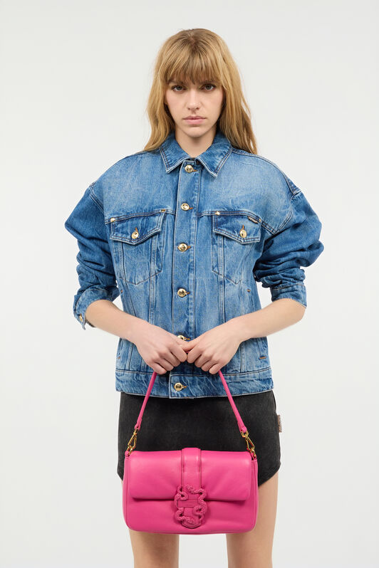 JC Rectangular Bag With Mirror Snake JC Rectangular Bag With Mirror Snake Fuchsia UFB051-UF420