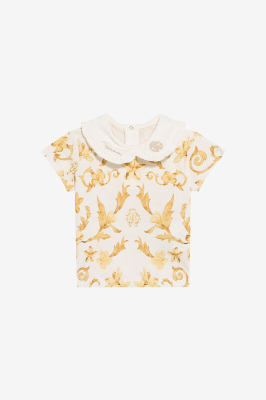 RC Gold Arabesque Print T-Shirt WHITE/GOLD TJT609-JFN37