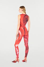 RC Rose-Print Sleeveless Jumpsuit Red UKT145-LNN48