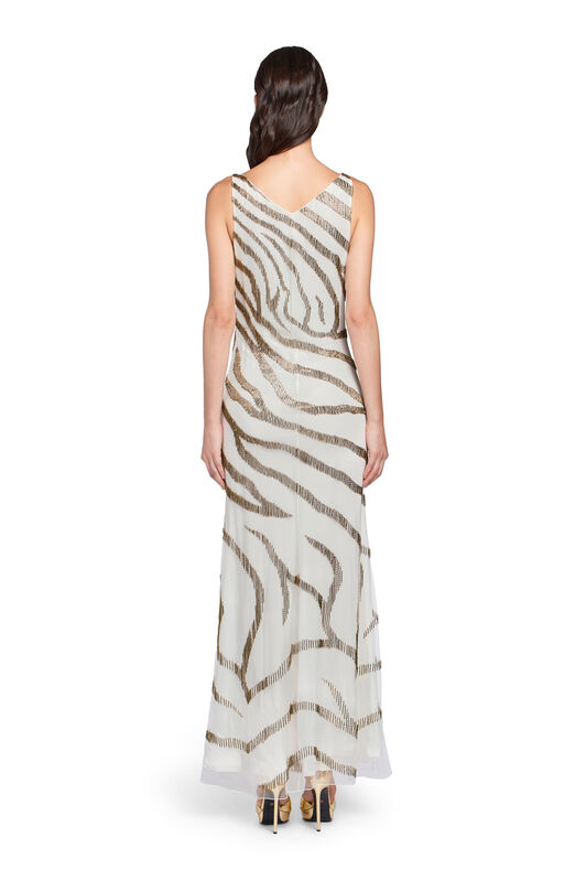 RC Zebra bead embroidered gown RC Zebra bead embroidered gown BEIGE/ORO HQR194-RT020