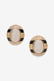 RC Earrings Gold BLACK/PALL/CRY/GOLD XWG001-AM011