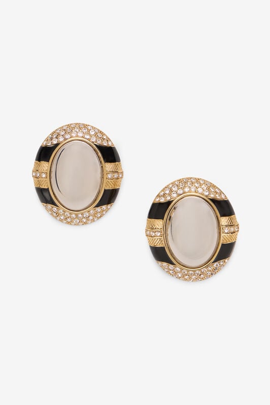 RC Earrings Gold BLACK/PALL/CRY/GOLD XWG001-AM011