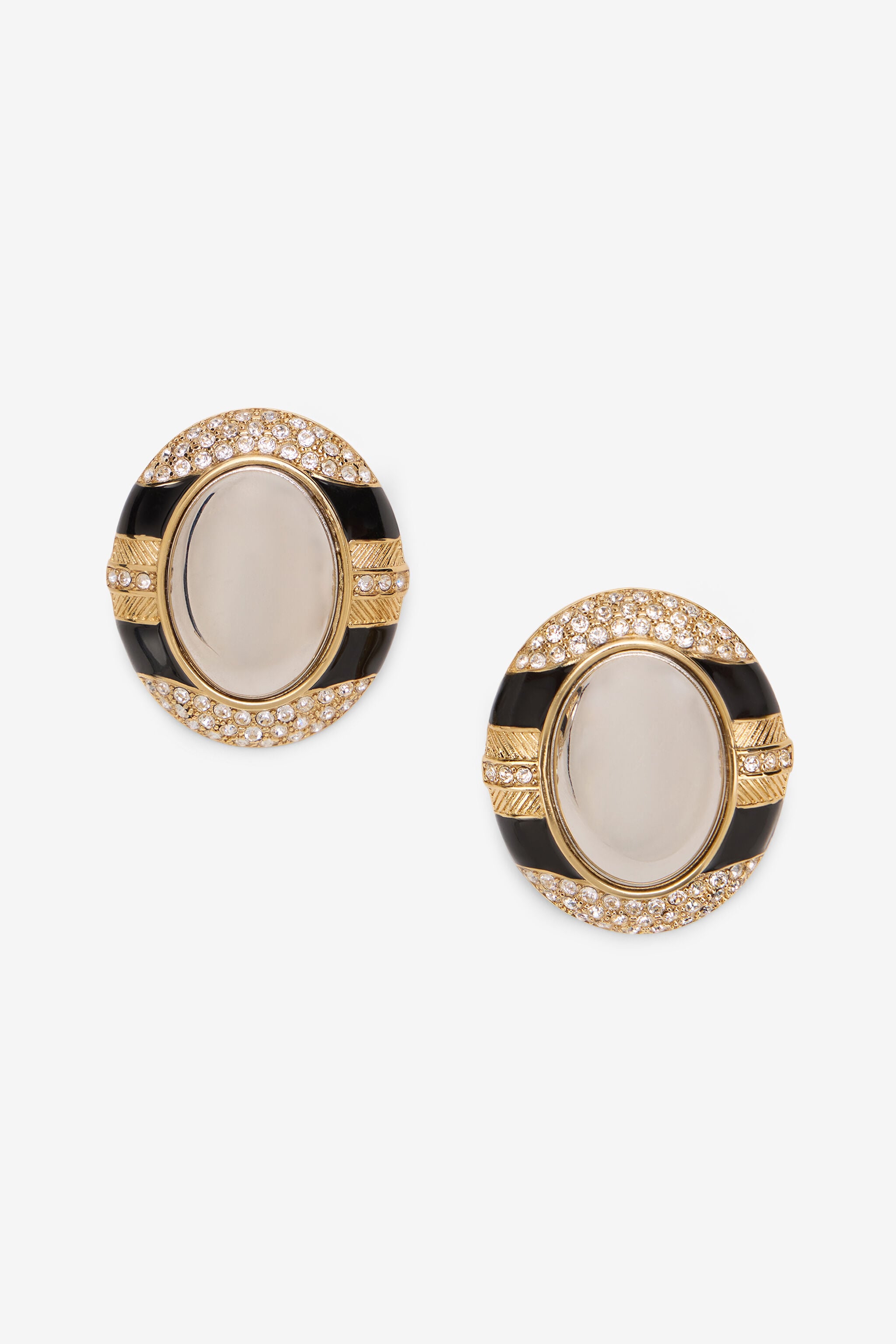 RC Earrings Gold BLACK/PALL/CRY/GOLD XWG001-AM011