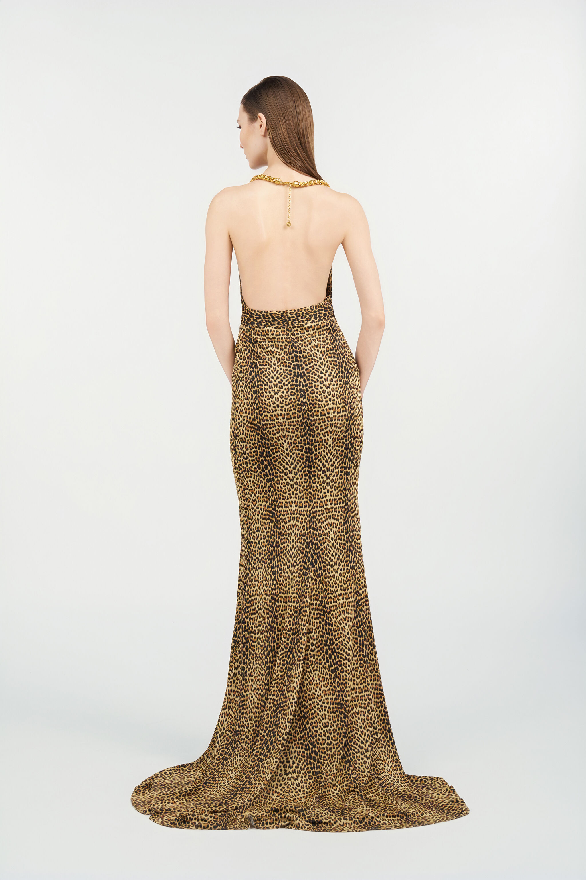 【美品】roberto cavalli　レオパードロングドレス Maxi Dress in Leopard Print in BROWN for Women | Roberto Cavalli®
