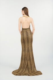 RC Maxi Dress in Leopard Print BROWN WQT105-NXR31
