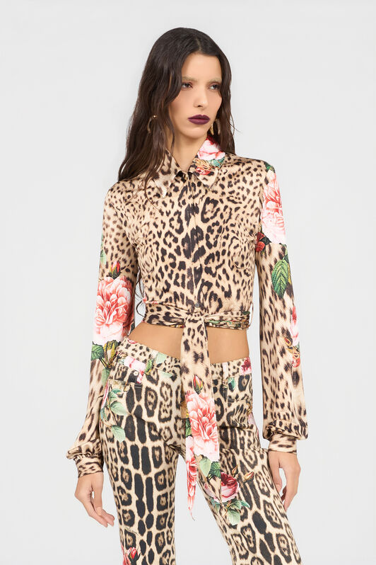 RC Top Mit Jaguar Roses-Print NATURAL XQT600-JRT24
