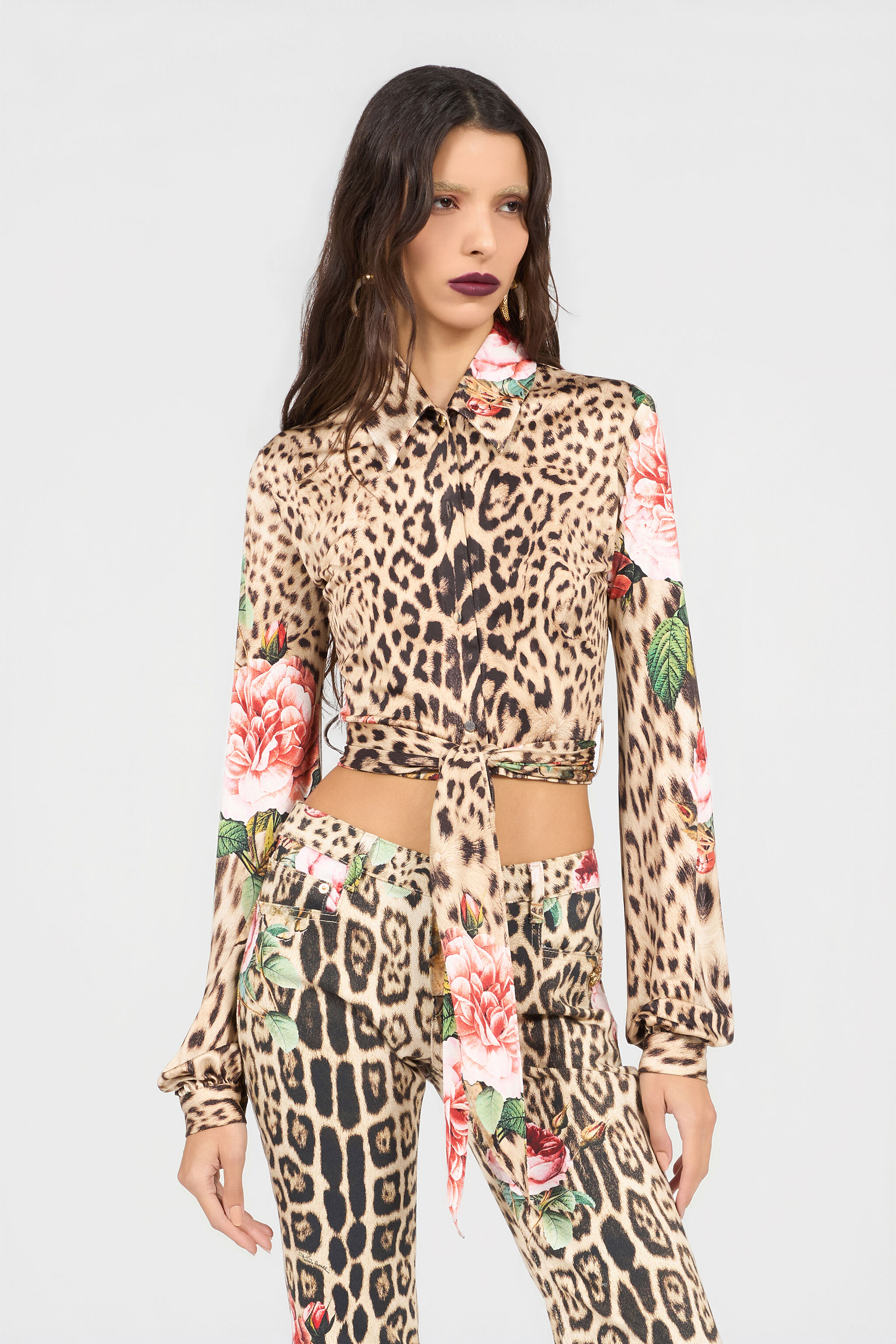 RC Top Mit Jaguar Roses-Print NATURAL XQT600-JRT24