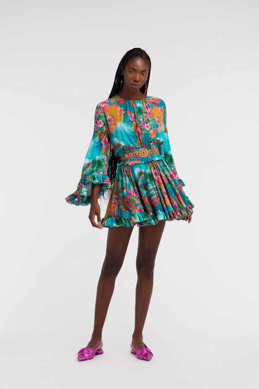 RC Hawaii Print Dress Mini RC Hawaii Print Dress Mini Light blue SKT126-7HI84