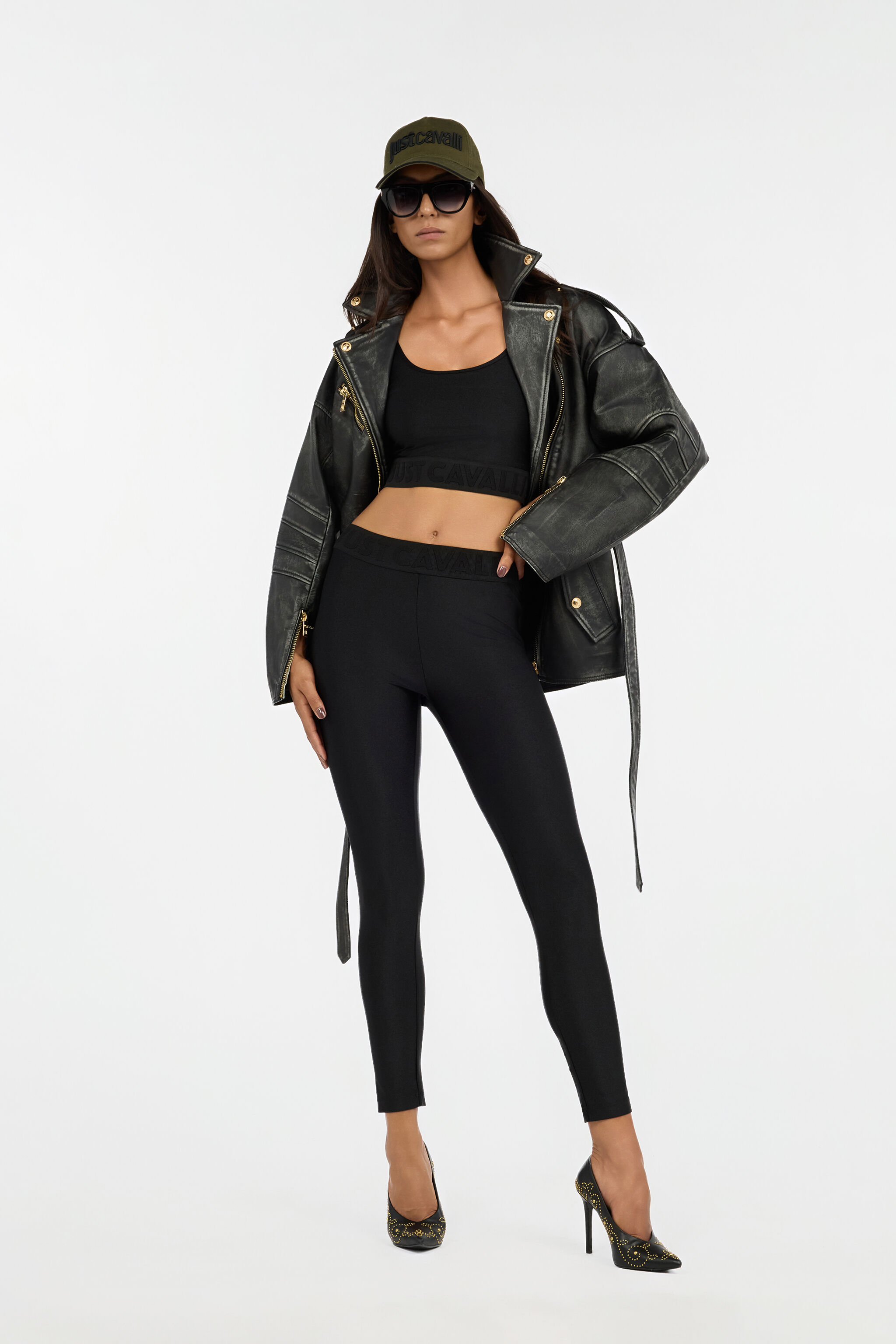 JC Leggings Noirs à Bande Logo JC Leggings Noirs à Bande Logo BLACK VFS012-VF270
