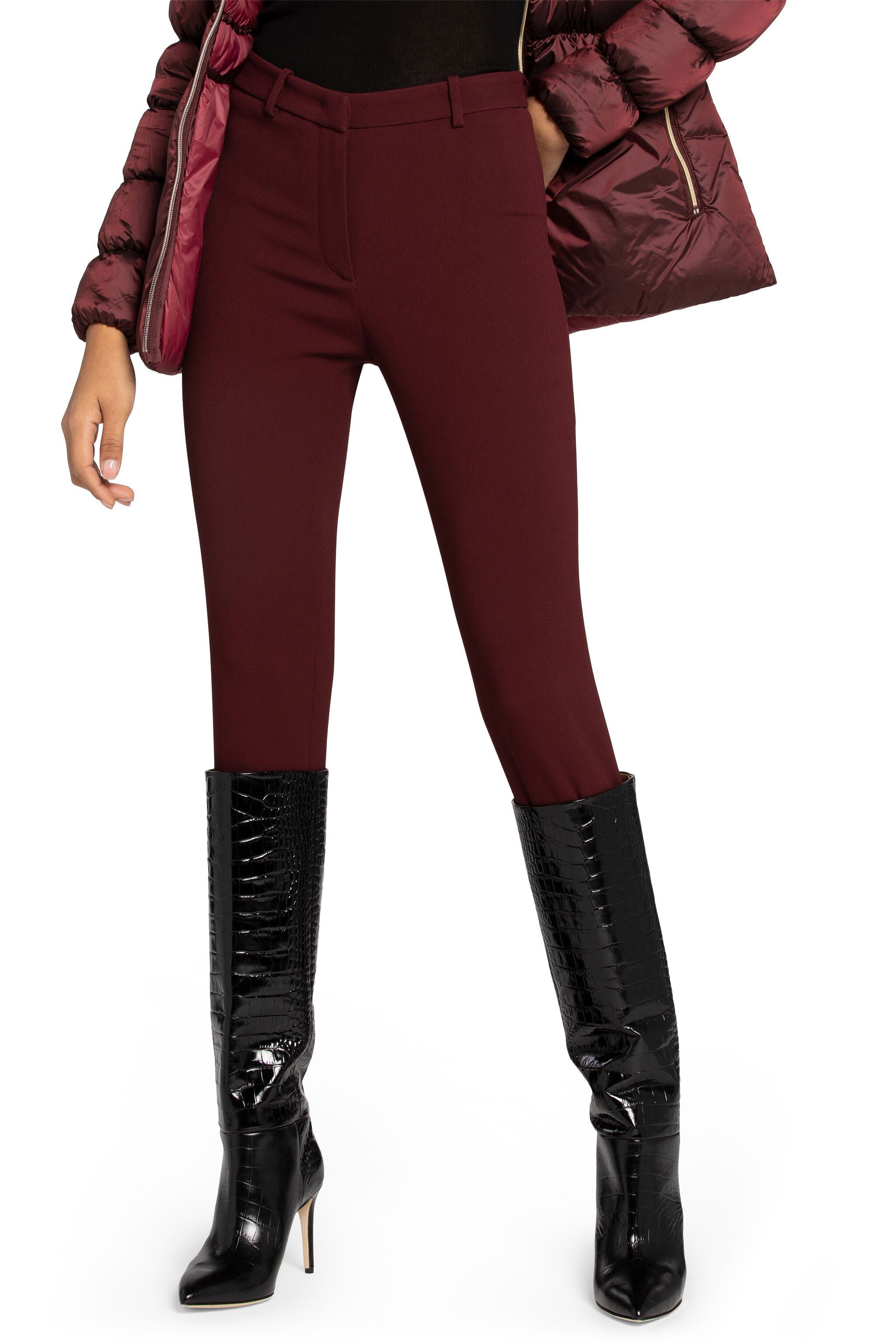 RC Double stretch crepe solid trousers RC Double stretch crepe solid trousers Dark red HQT203-HR005