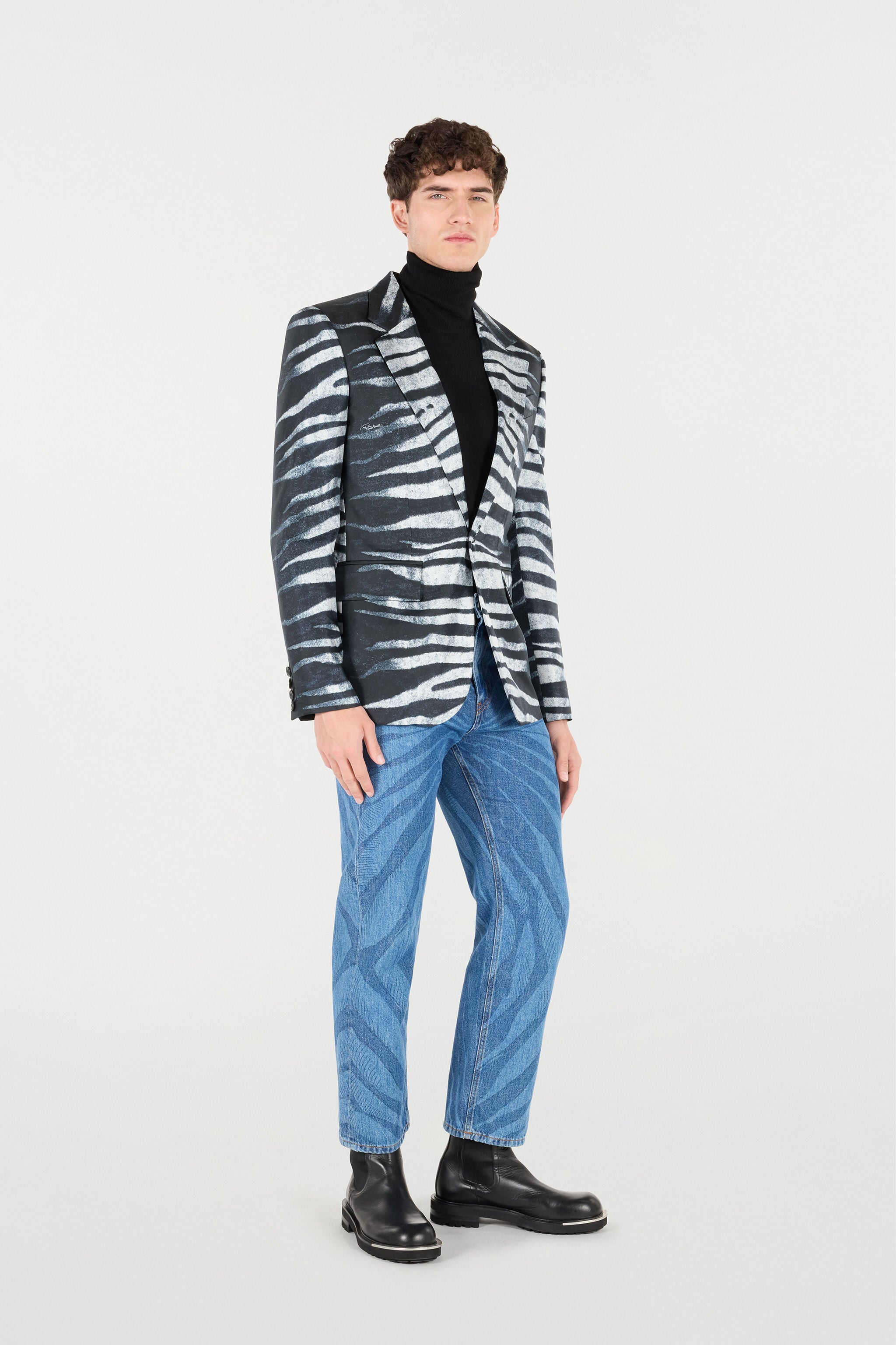 RC Zebra-Print Blazer Black/White URT405-4QN50