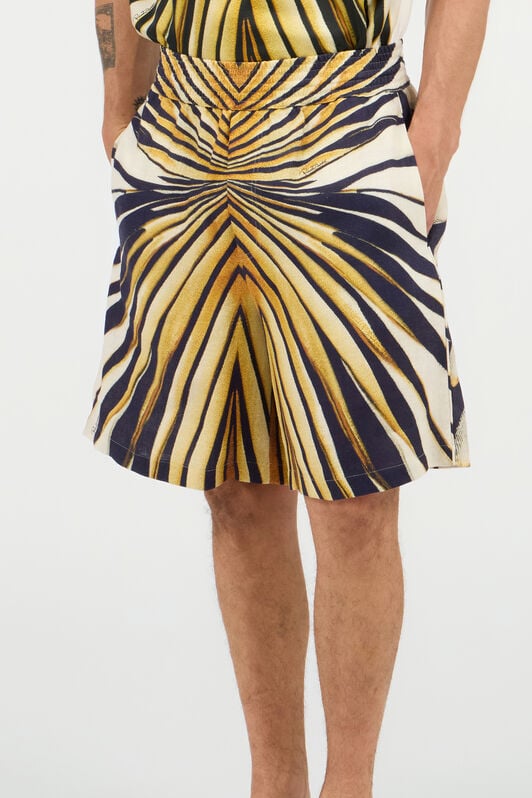 RC Ray Of Gold Print Linen Bermuda RC Ray Of Gold Print Linen Bermuda BLACK IVORY TRT270-3HM70