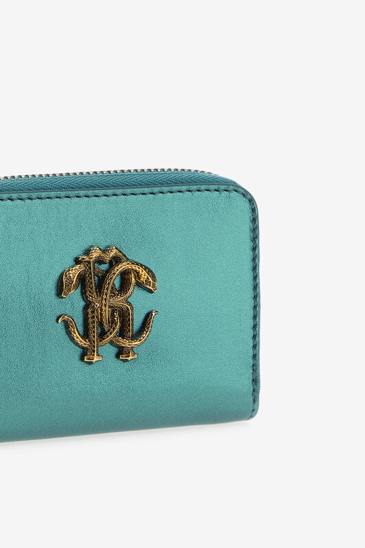 RC Cartera De Piel Turquesa Con Monogram RC Azul claro SKA003-PN199