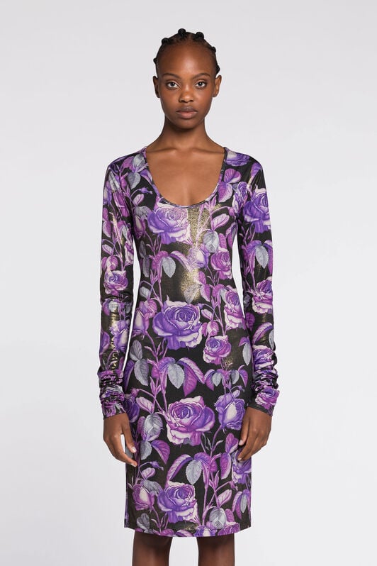 RC Rose-Print Dress RC Rose-Print Dress Purple PQT10B-LNF03