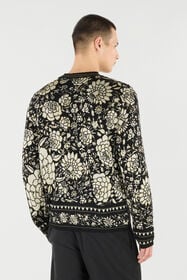RC Jersey De Mezcla De Lana A Flores Negro/Blanco VNM604-MQ027