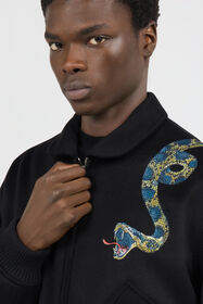 RC Veste Bomber Noire Avec Broderie Serpent BLACK WRR462-FE021