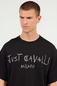 JC Black T-Shirt With Embroidered Logo BLACK UFM003-UF098