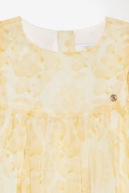JU Robe En Soie À Imprimé Floral Jaune UJT102-2NO41