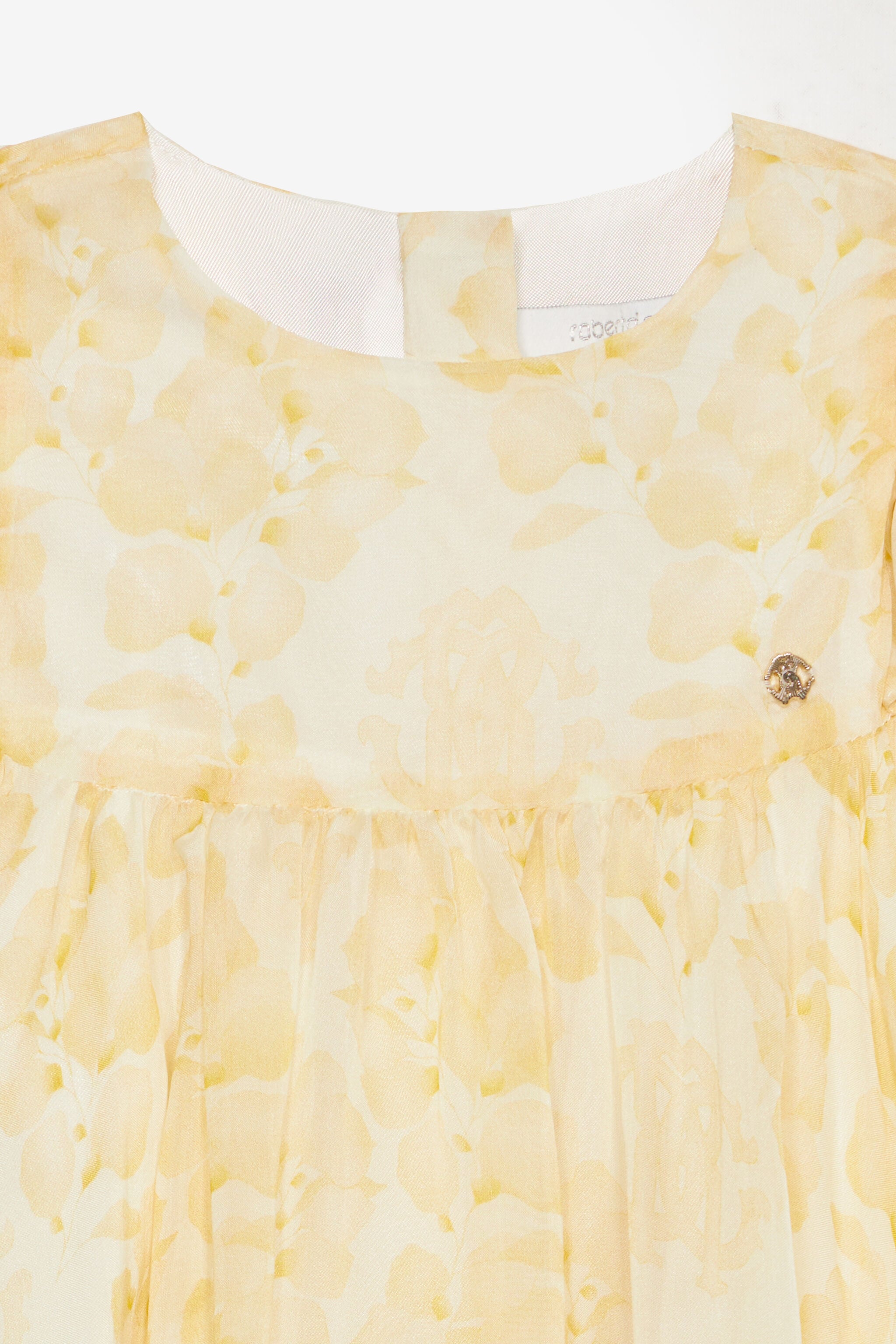 JU Silk Dress With Floral Print JU Silk Dress With Floral Print Yellow UJT102-2NO41