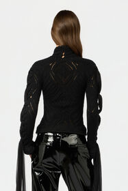 RC Maglia Crop Intrecciata A Collo Alto BLACK XWM606-MQ015