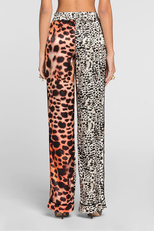 RC Murena Print Silk Blend Trousers Orange QKT210-SZF49