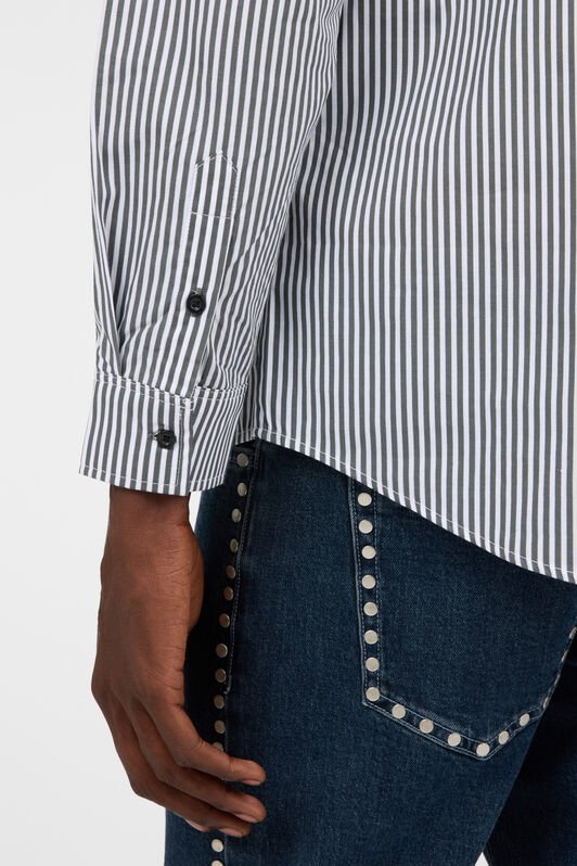 RC White Shirt with Striped Contrast Collar RC White Shirt with Striped Contrast Collar BLACK TOT70D-CH032