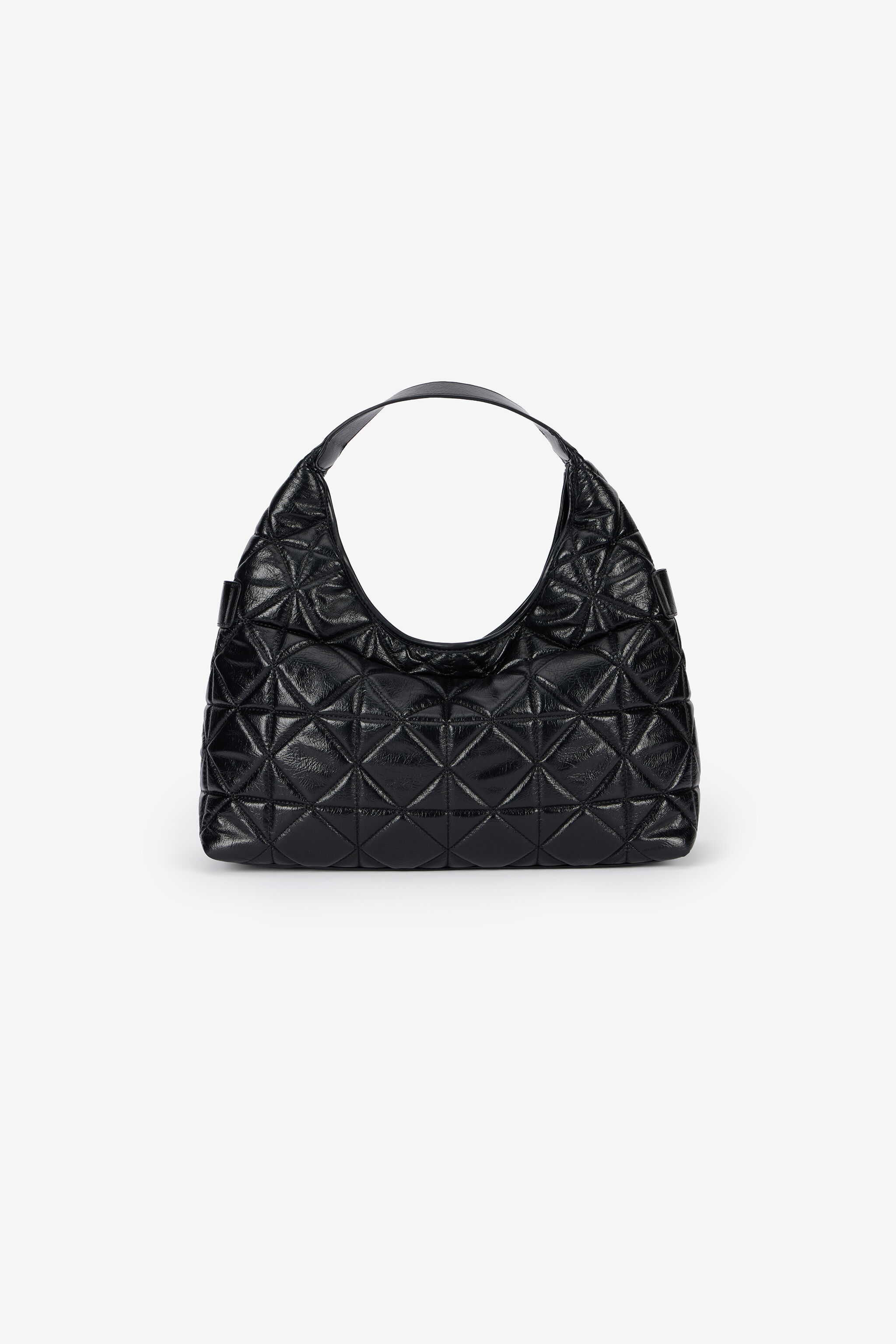 JC Black Quilted Shoulder Bag With Buckles JC Black Quilted Shoulder Bag With Buckles BLACK VFB104-VF736