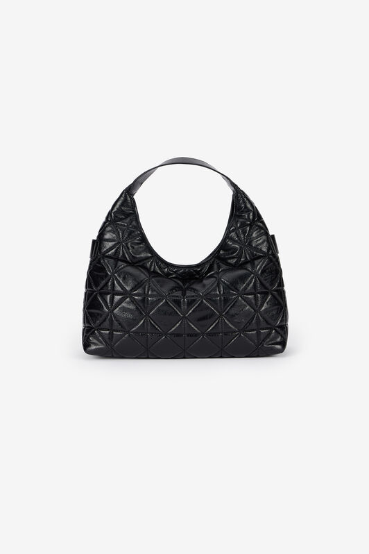 JC Black Quilted Shoulder Bag With Buckles JC Black Quilted Shoulder Bag With Buckles BLACK VFB104-VF736