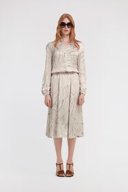 RC Ice Feathers Print Midi Dress White SWT117-6DL74