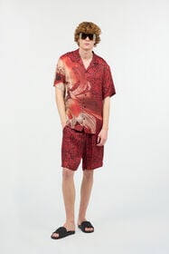 JC Shorts Con Stampa Jaguar Skin Rosso UFT013-UF033