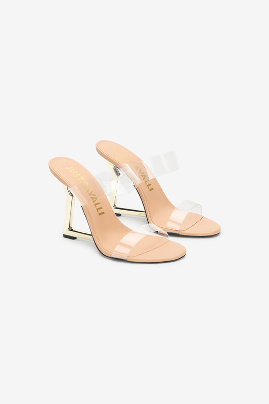 JC Mules Nude Con Tacco Geometrico WHITE UFS063-UF385