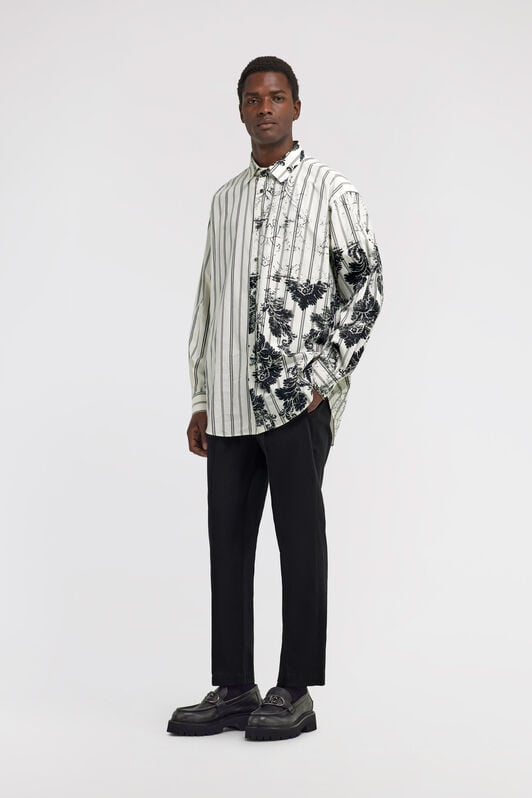 RC Broccato Print Silk Shirt RC Broccato Print Silk Shirt White TRT720-CH039