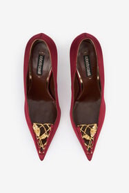 RC Burgundy Pumps With Leaf Insert Red VWS002-FL113