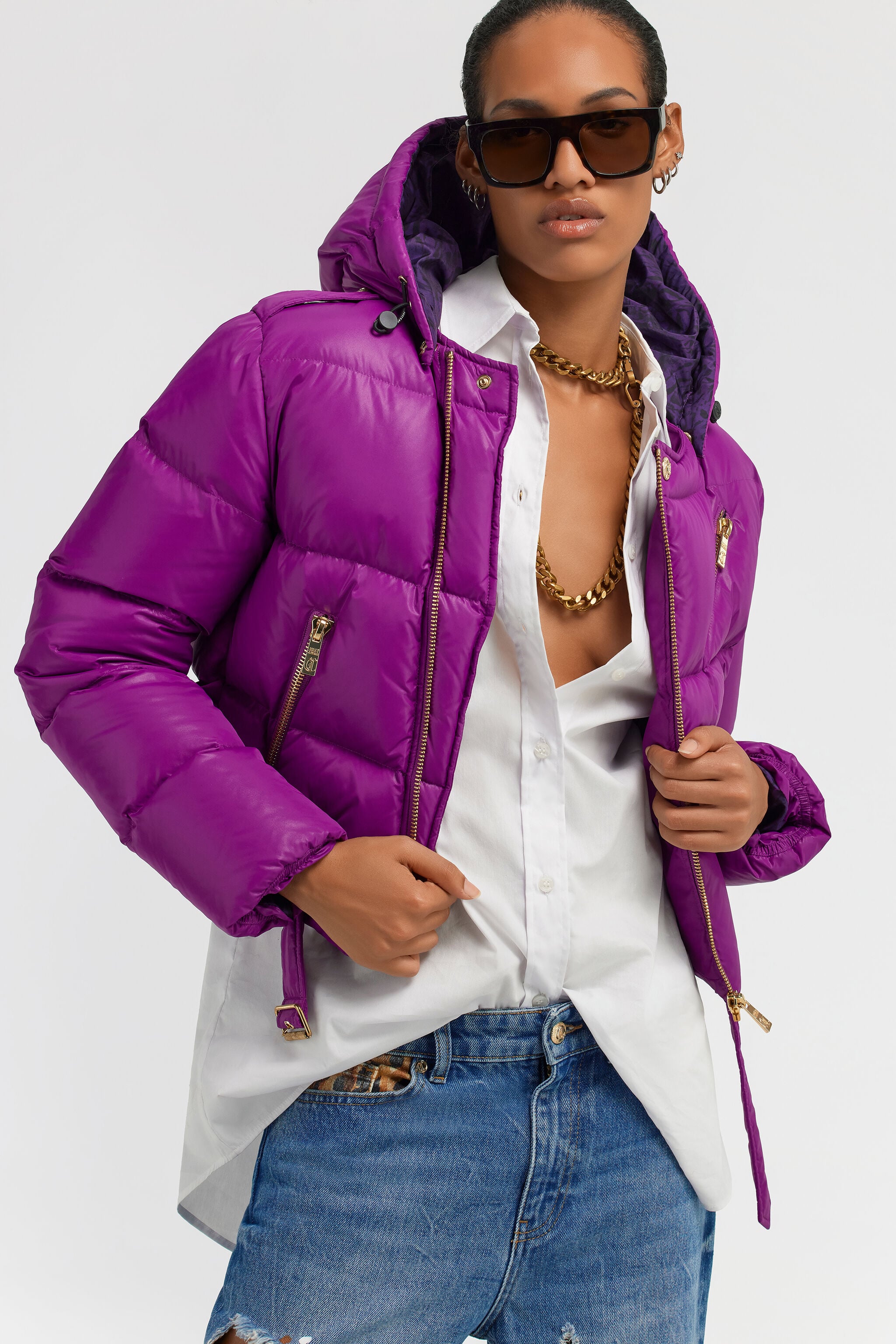 JC Just Cavalli Down Jacket JC Just Cavalli Down Jacket Purple TFT160-TF227