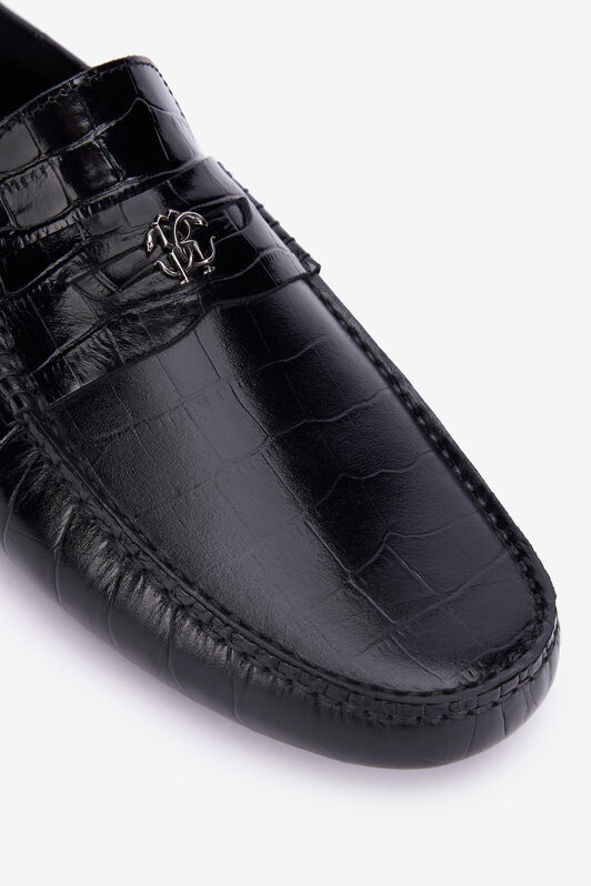 RC Black Croc-Effect Leather Loafer BLACK QOS00A-PZ577