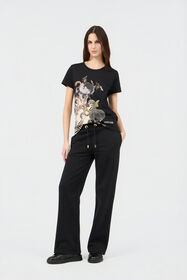 RC Pantaloni In Cotone Neri Con Monogram RC BLACK SOT20H-CF013