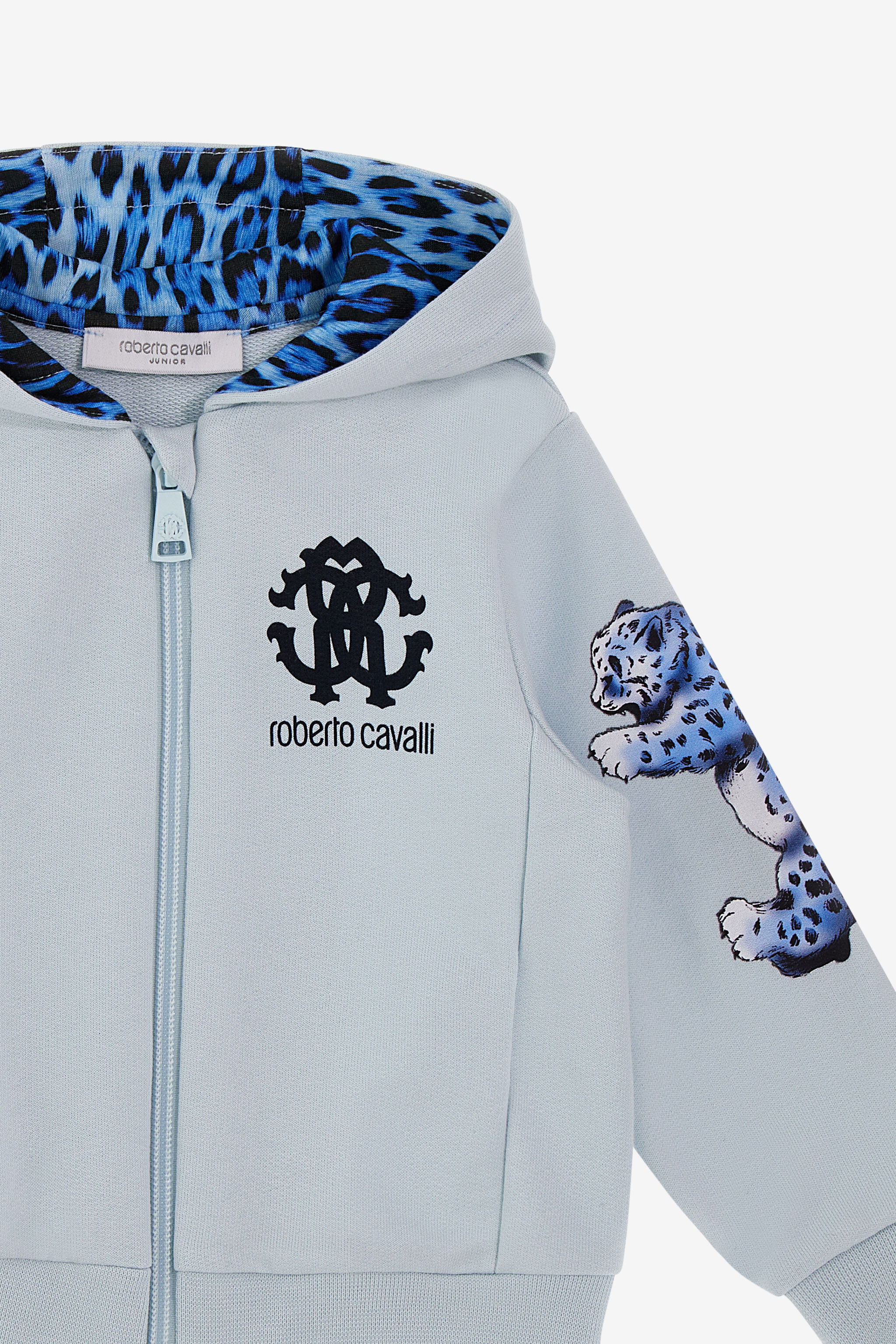 JU Blue Leopard Hoodie JU Blue Leopard Hoodie Light blue SJT911-CF050