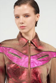 RC Metallic Leather Jacket ROSSO/FUXIA WQP400-PC002