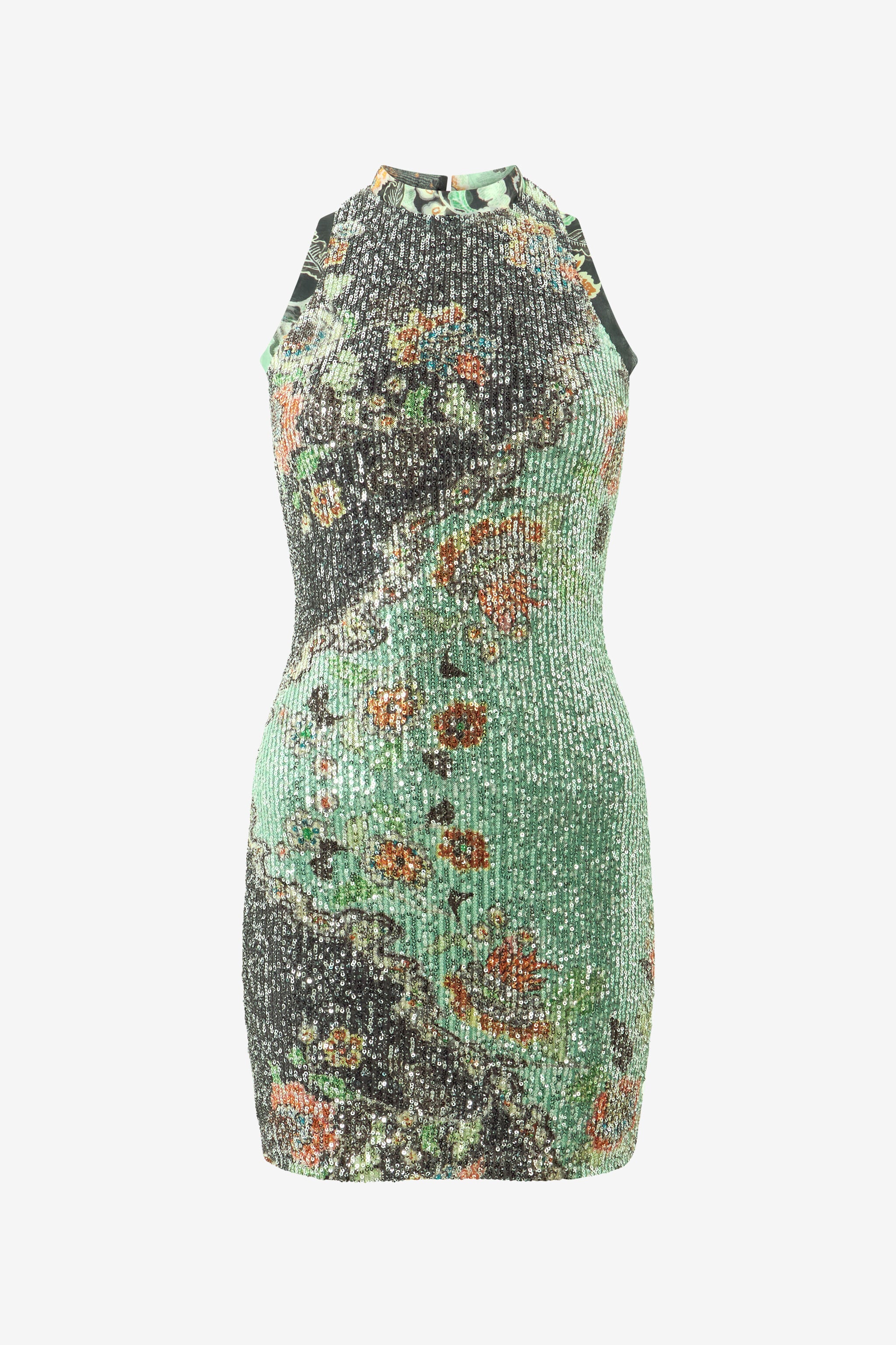 RC Mini Robe À Paillettes Imprimé Kimono RC Mini Robe À Paillettes Imprimé Kimono GREEN/BLACK XQT170-VXT25
