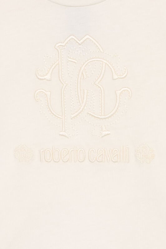 JU T-Shirt With Matching Logo Embroidery JU T-Shirt With Matching Logo Embroidery White UJT621-JD001