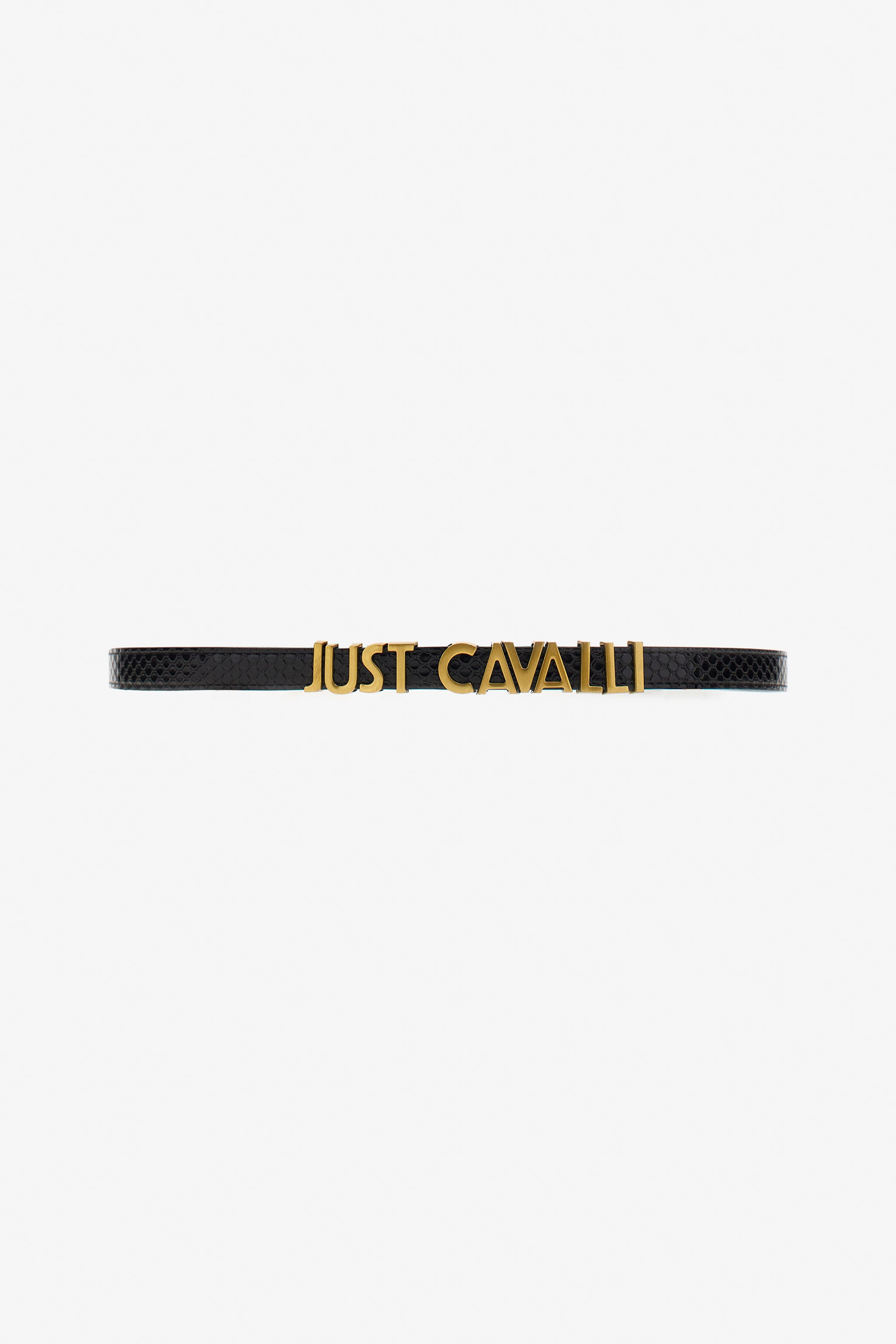 JC Just Cavalli Logo Belt JC Just Cavalli Logo Belt Black TFC019-TF521