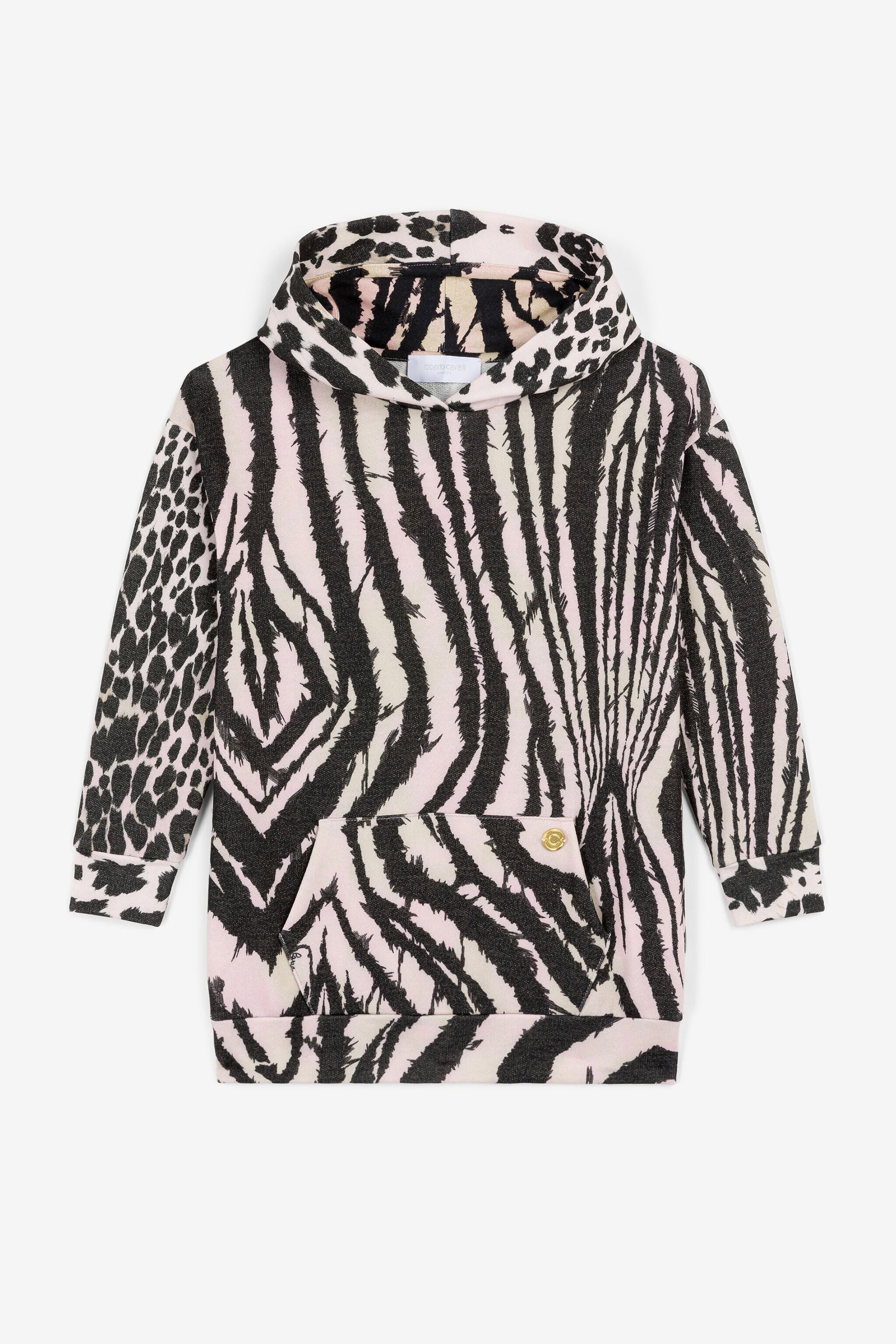 JU Freedom And Leopard-Print Hoodie JU Freedom And Leopard-Print Hoodie Black/Pink OJT900-1Z007
