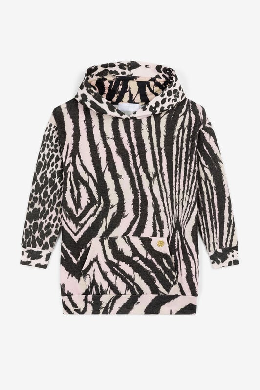 JU Freedom And Leopard-Print Hoodie JU Freedom And Leopard-Print Hoodie Black/Pink OJT900-1Z007