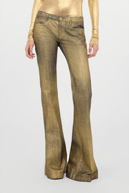RC Gold And Blue Flared Jeans With Faded Wash GOLD/BLUE WWJ205-VT002