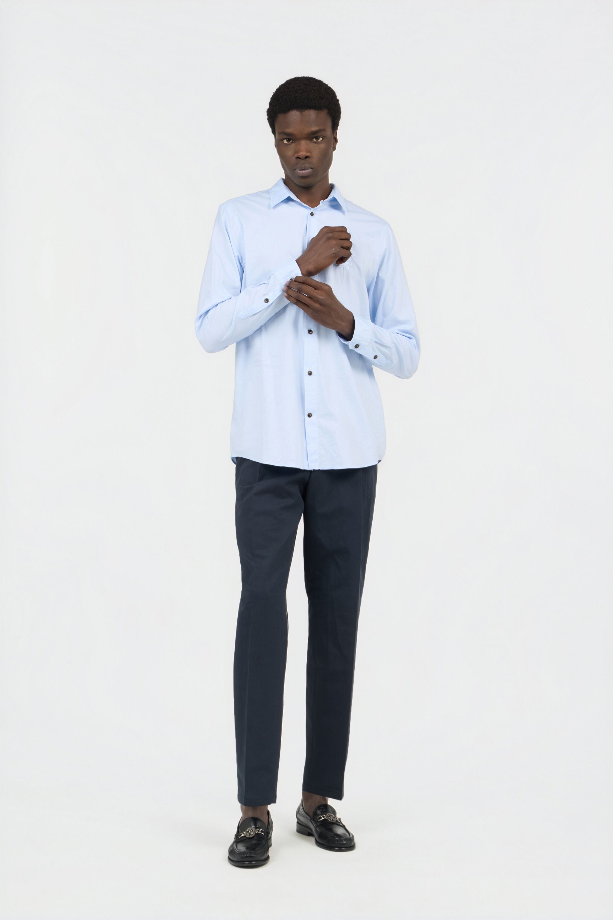 RC Chemise Bleu Clair avec Broderie Monogram RC RC Chemise Bleu Clair avec Broderie Monogram RC LIGHT BLUE SOT70P-FN006