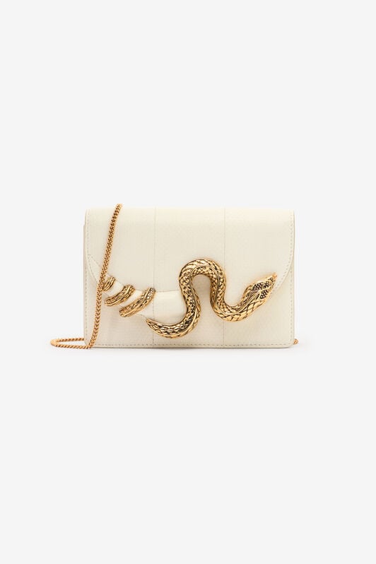 RC White Bag with Snake and Scale Motif RC White Bag with Snake and Scale Motif WHITE WWB001-PA001