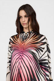 RC Ray Of Paradise Print Silk Shirt CORAL XKT700-CTM33